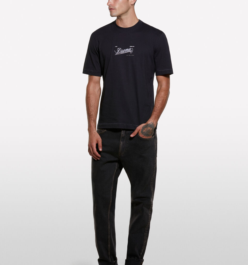 Black t-shirt with print - men's short sleeve t-shirts - Black | Sisley image number 1